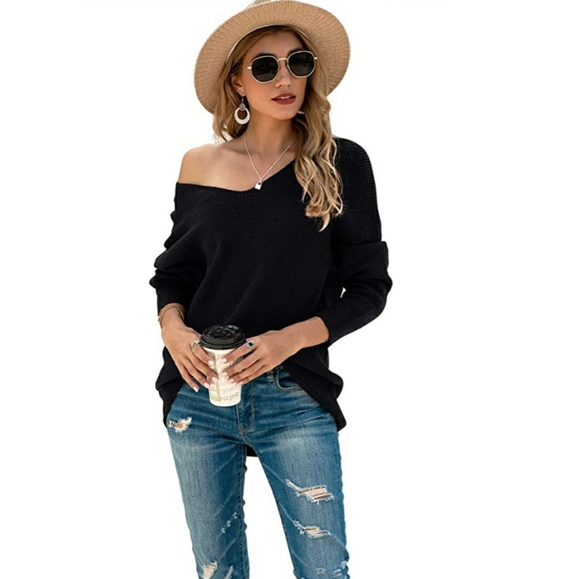 Batwing Sleeve Dolman Ribbed Knit Sweater - Picture 2 of 5